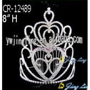 8 Inch Fashion Rhinestone Tall Pageant Crowns