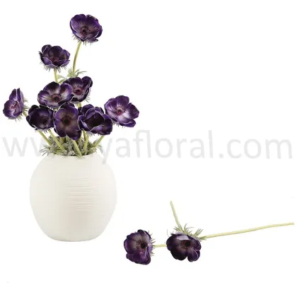 low Price artificial anemone flowers factory wholesale PU Purple artificial anemone blue PU Anemone