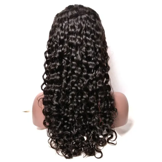 Glueless Raw Brazilian virgin Water Wave Human Hair Lace Closure Wig Wet and Wavy, 150%  Density Lace Closure Human Hair Wigs