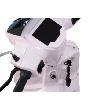 Pastel Pink Electric Scooter with Black Seat