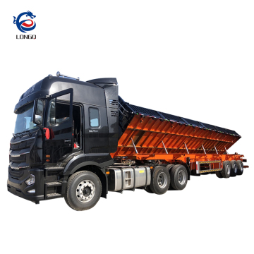 LONGQ 3 Axle Aggregate Side Dump Tipping Trailers for Sale