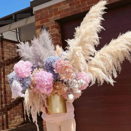 Wholesale Single Purple Hydrangea Preserved for Wedding Decoration