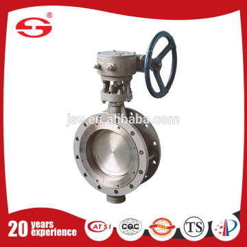 Flange type eccentric butterfly valve with RPTFE seat with pneumatic actuator