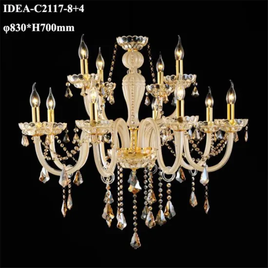 gold glass candle chandelier classic crystal lighting