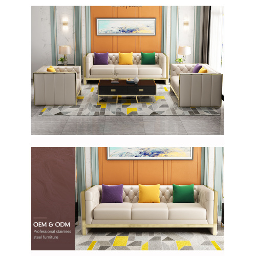 Moderno y moderno sofá de lujo ligero de cuero sintético