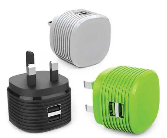 UK Plug Dual USB Phone Charger  to usb c