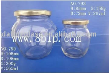 supply pickle glass jar with metal lid