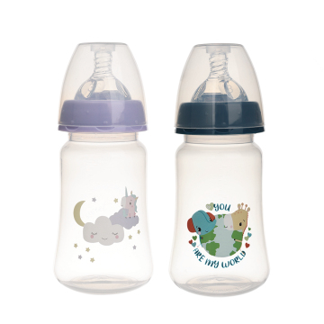 Bottiglie da alimentazione da bambino in silicone di alta qualità all'ingrosso: 250 ml/8 once con collo largo per bere