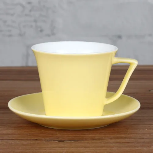 6OZ Yellow espresso cup and saucer