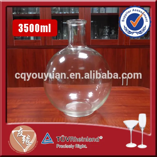 unique design ball shape big fancy glass liquor bottle 3500ml