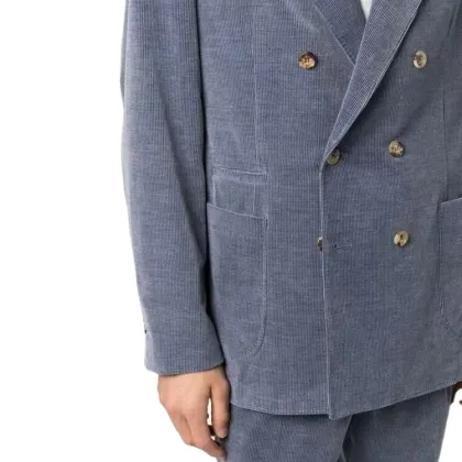 OEM Tailor Made Double Breasted groom wear wedding suit Men's Corduroy Suits for men