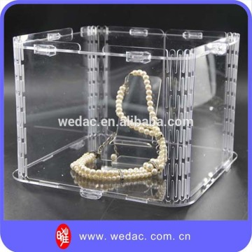 Clear plexiglass jewelry box acrylic jewelry display box promotion compartment box