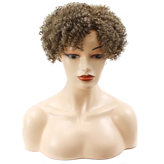 MYZYR Factory wholesale Short Kinky Curly Wig Afro Wigs for Black Women Synthetic Wig with Bangs