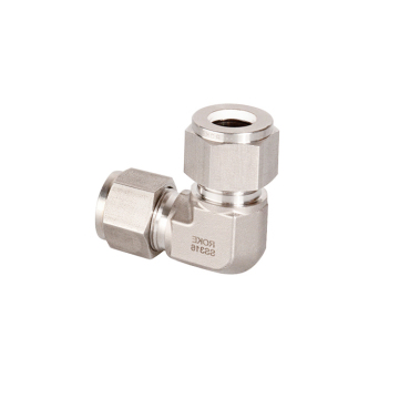 Stainless Steel 90 Degree Double Ferrule Equal Elbow Compression Tube Fitting OD 3/8" Compression Fitting
