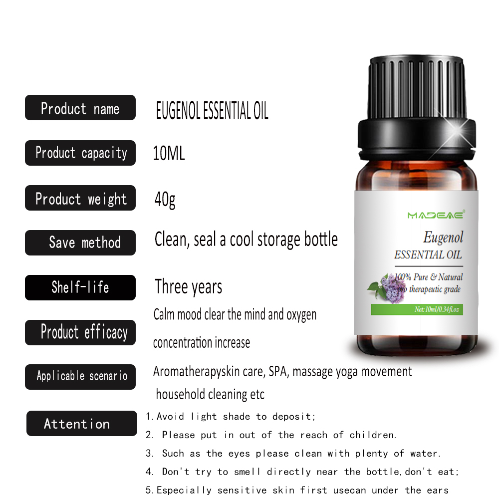 Aceite esencial de eugenol soluble en agua para aromaterapia