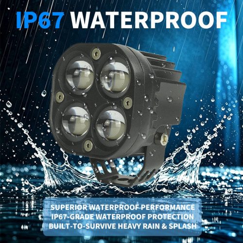 12-80V 4 Lens Front bike Motorcycle LED Spot Light Driving Fog Light
