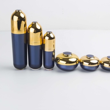 Capsule Shape Acrylic Cosmetic Bottle Set for Lotion and Cream Packaging