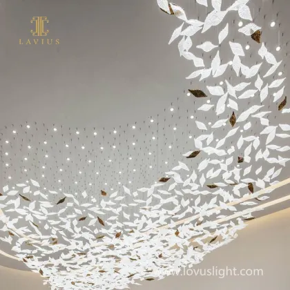 Light luxury villa restaurant chandelier white creative chandelier villa chandelier