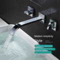 New brass wall-mounted hot cold lavatory basin faucet