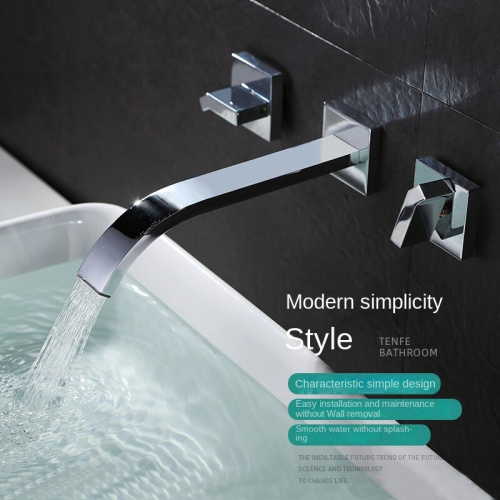 New brass wall-mounted hot cold lavatory basin faucet