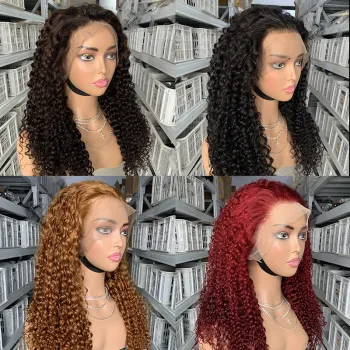 Wholesale Human Hair Vendors Deep Curly Brazilian Hair Wig HD Transparent 360 Lace Frontal Wig Virgin Hair Wigs for Black Women