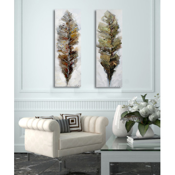 Textured Leaves Wall Art Handmade Oil Painting