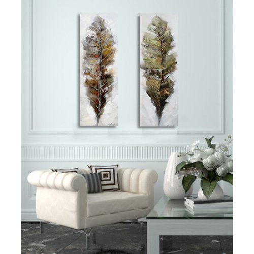 Textured Leaves Wall Art Handmade Oil Painting