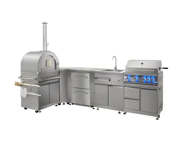 7 Piece Modular BBQ Grill Island Outdoor Kitchen with Pizza  Oven