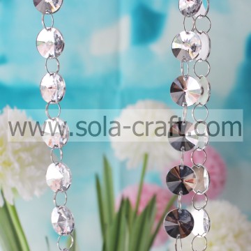 Spacer 18mm Lucite White Color Faux Acrylic Crystal Sun Prism Bead Garland For KTV Decoration