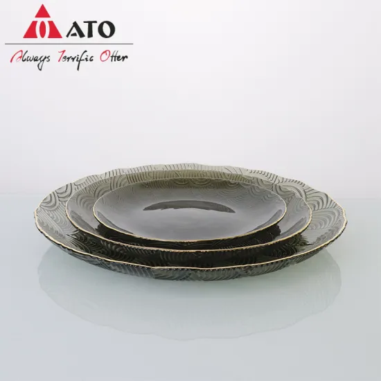 Household Dried Grey Fruit Dinner Plate glass Wholesale