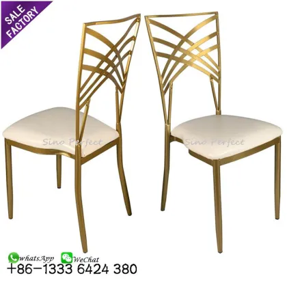 Golden Chrome Stacking Metal Tiffany Chairs for Weddings and Events