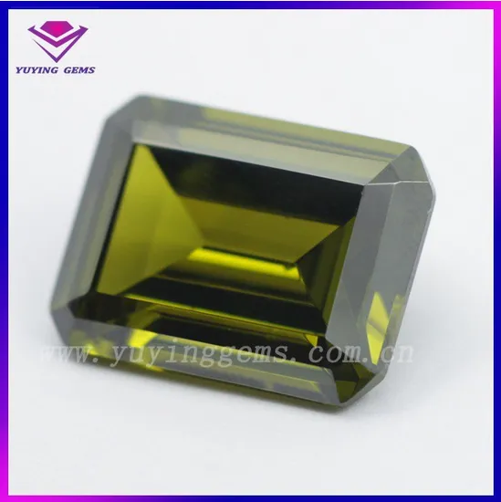 Octangle Shaped CZ Stone Emerald Cut Zirconia Peridot Price
