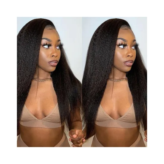 Raw Brazilian Virgin Human Hd Full Transparent Lace Front Wig 12a Pre Plucked Kinky Straight Cheap Human Hair Lace Frontal Wig