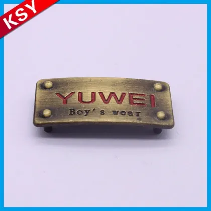 Popular Best Brand Gold Metal Embossed Labels Garment Brand Logo