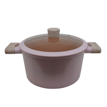Durable Metal Direct Die Casting Classic Pink Casserole Cooking Tool