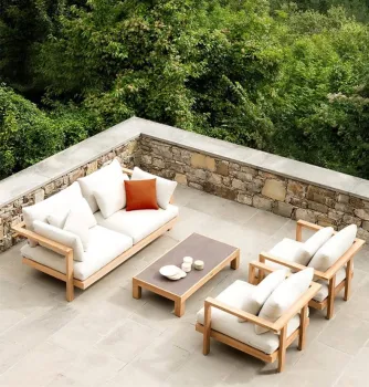 High Quality Teak Solid Wood Sofa Set for Courtyards and Gardens