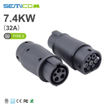 New Design IEC Connector for Electric Vehicle Charging Adapter Type 1 to Type 2, 7.4kW