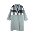 Irregular Plaid Woolen Coat