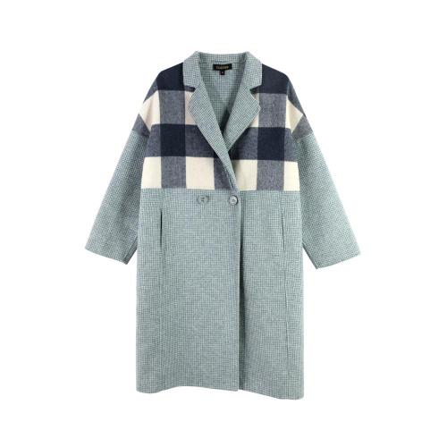 Irregular Plaid Woolen Coat