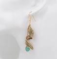 New Retro Boucles d&#39;Oreilles Turquoise Leaves Vintage Boucles d&#39;Oreilles