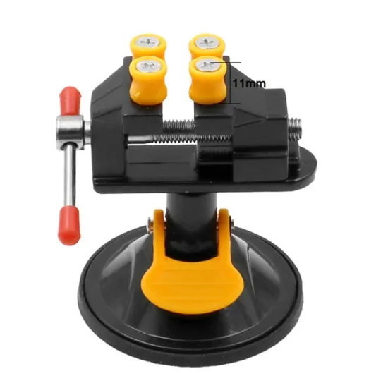 Adjustable Fixed Electric Small Table Bench Vise 360 ° Rotatable Grinder Rotary Hand Drill Suction Cup Fixed Frame Mini