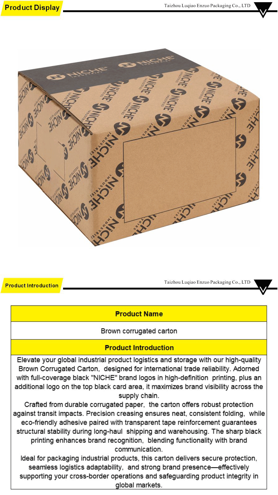 Industrial product shipping boxes