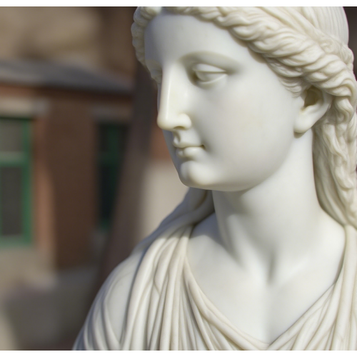 Artisanal Stone Pavilion with Classical Caryatid Design