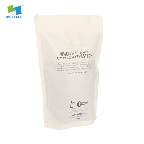 White kraft paper flexiable stand up pouches packaging