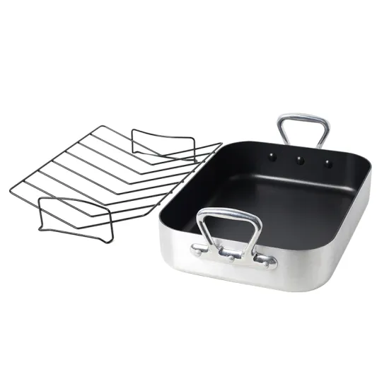 Restaurant Cookware Nonstick Roaster Pan With Hard Anodized Exterior