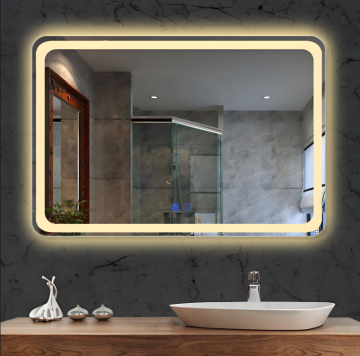 Smart LED Touch Screen Light Bathroom Wall-Mounted Vanity Mirror - Square Frameless