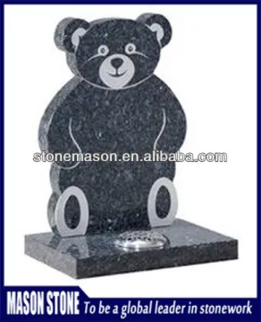 High quality blue teddy bear headstone