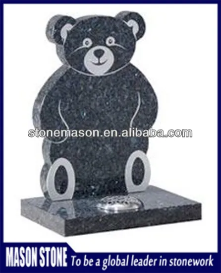 High quality blue teddy bear headstone