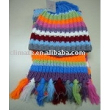 100% Acrylic Knitted Hat and scarf