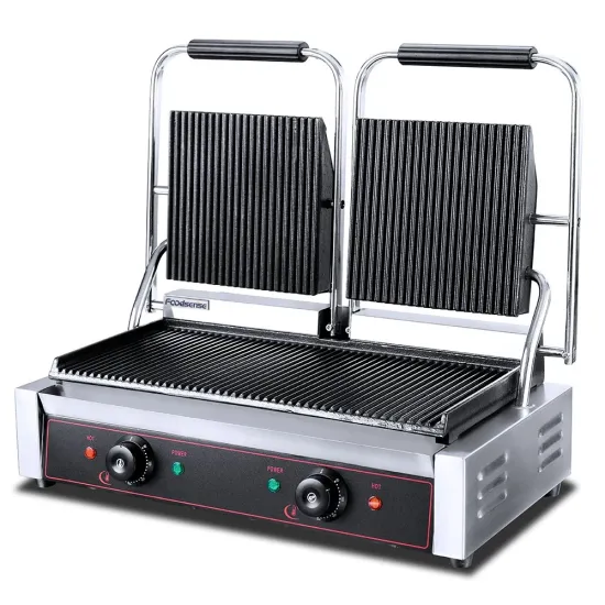 High Quality Restaurant Kitchen Equipment Industrial Electric Grill Sandwich Panini Press Grill